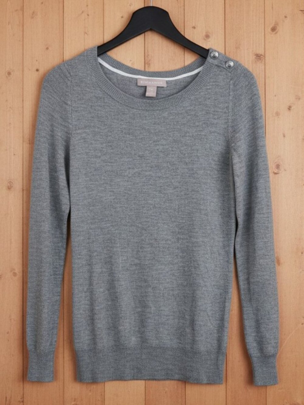 Banana Republic Heritage Grey Button Shoulder Sweater XS